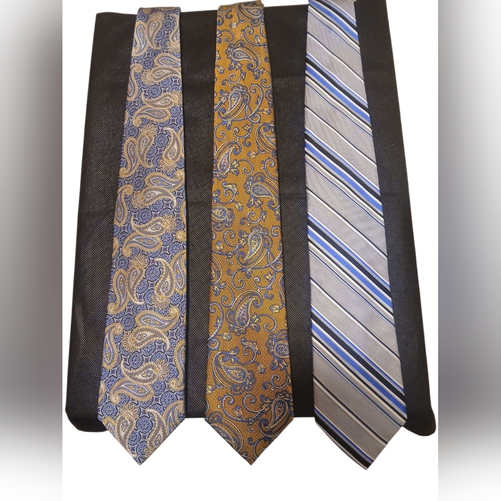 Elegant Paisley and Striped Men's Tie Set